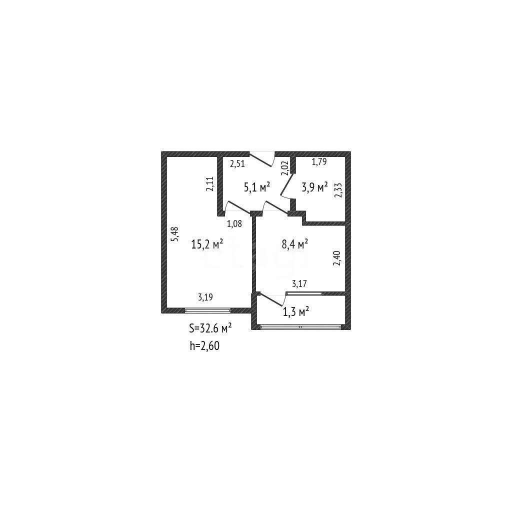 1-к квартира, 32.6м² (улица им. Героя Сарабеева В.И., 7) - миниатюра 9