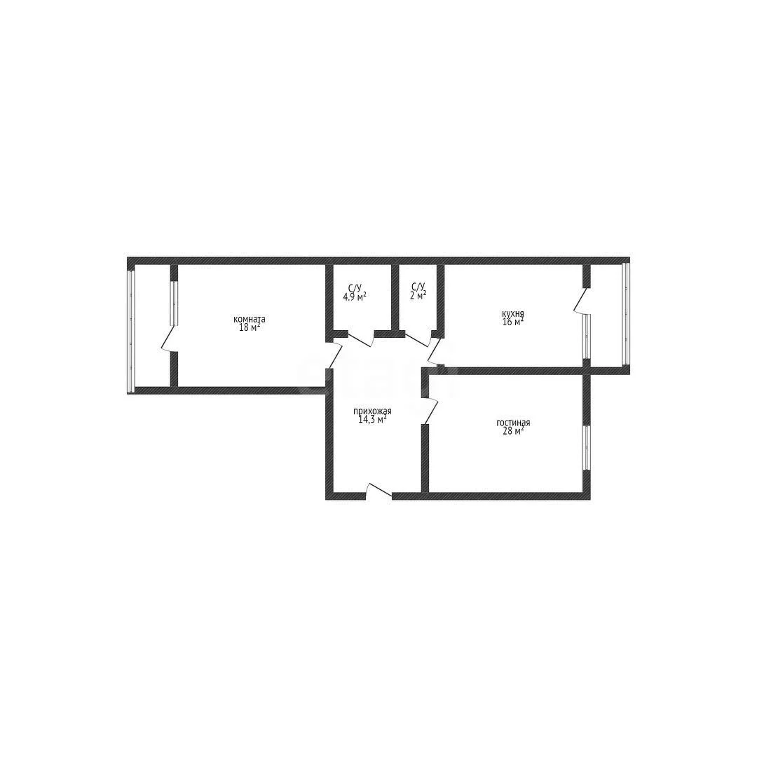 2-к квартира, 84м² (улица Селезнёва, 88/1) - миниатюра 21