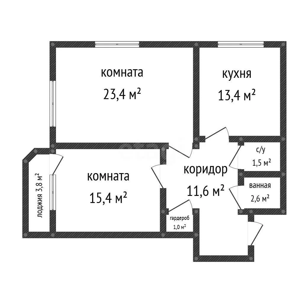 2-к квартира, 68.9м² (Восточно-Кругликовская улица, 46а) - миниатюра 14