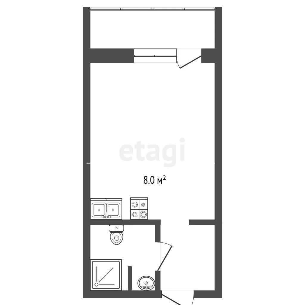 Студия, 25.2м² (улица Западный Обход, 39/1к4) - миниатюра 10
