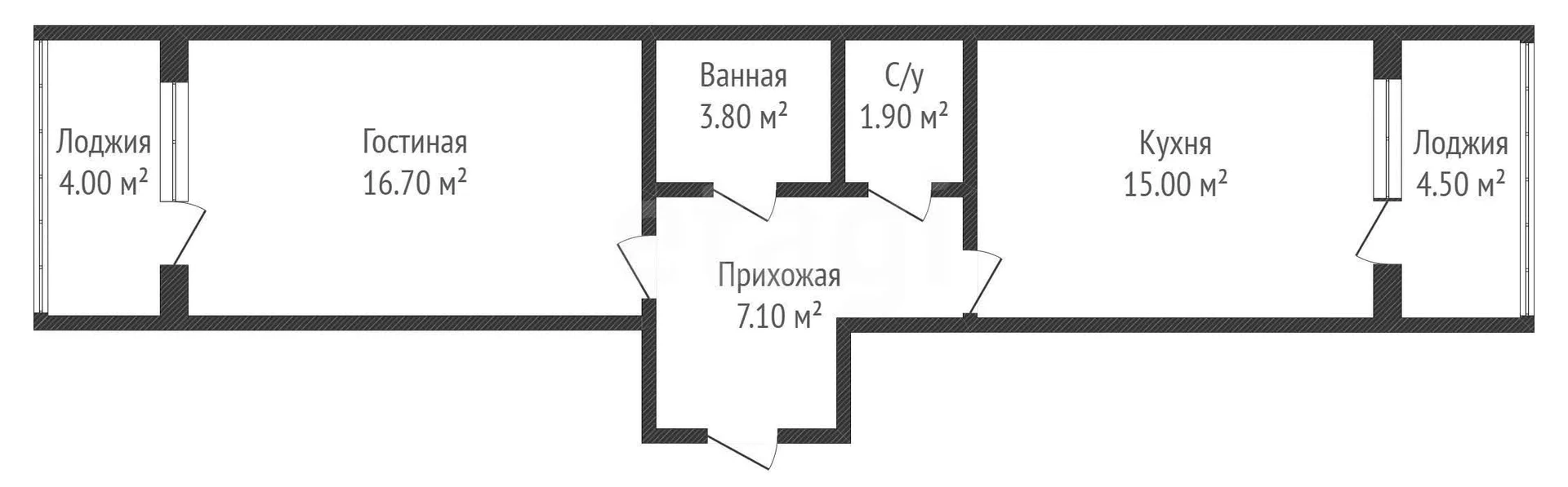 1-к квартира, 46м² (Душистая улица, 77к1) - миниатюра 15
