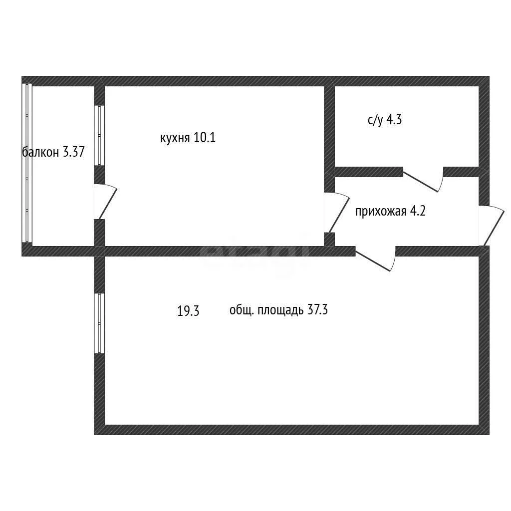 1-к квартира, 37.9м² (Зиповская улица, 45) - миниатюра 14