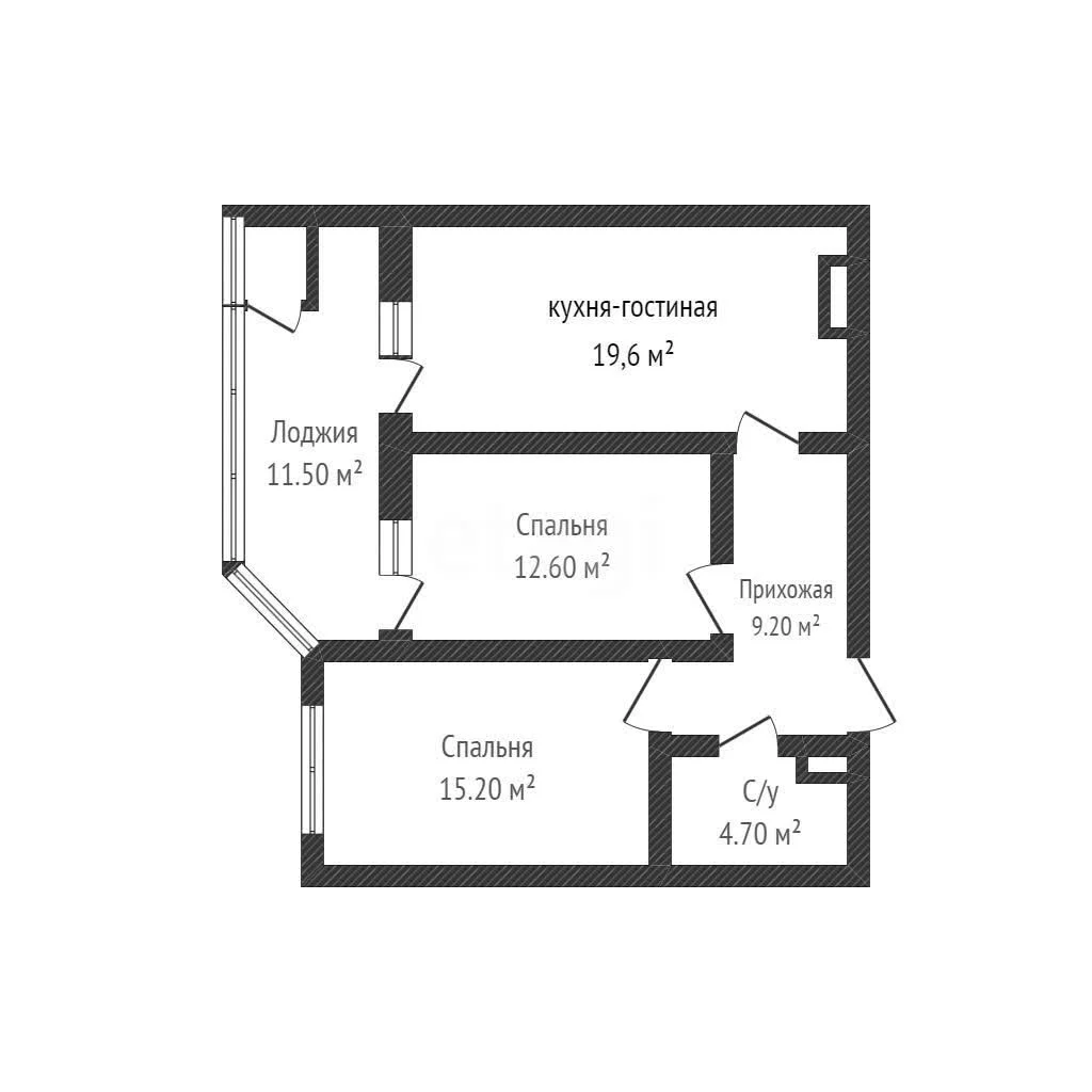 2-к квартира, 61.3м² (Штурвальная улица, 10) - миниатюра 16
