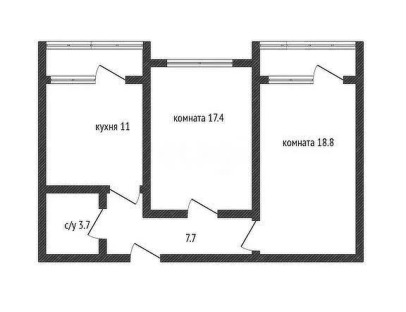 2-к квартира, 57.4м² (Гаражная улица, 87) - миниатюра 25