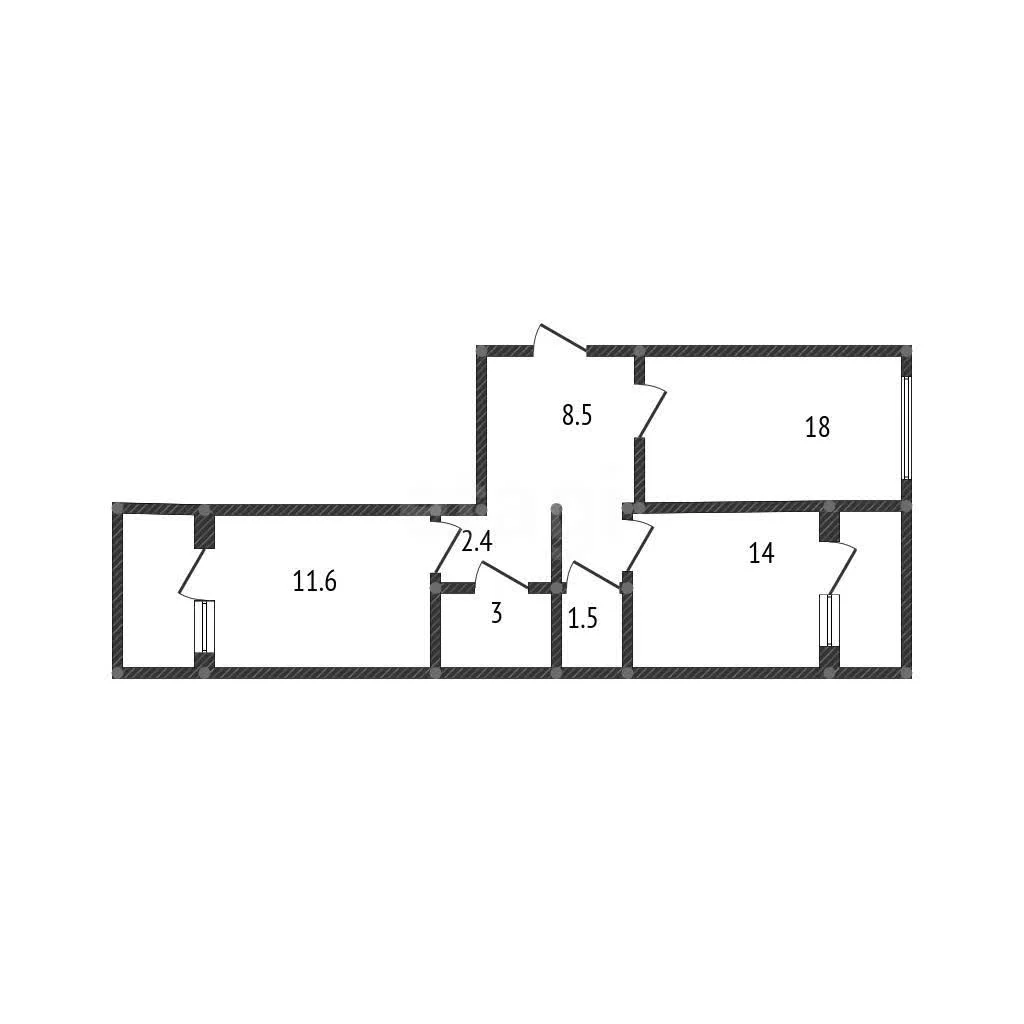 2-к квартира, 61.2м² (Черкасская улица, 141) - миниатюра 17