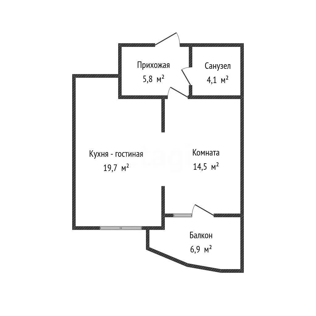 1-к квартира, 44.2м² (Казбекская улица, 15) - миниатюра 30