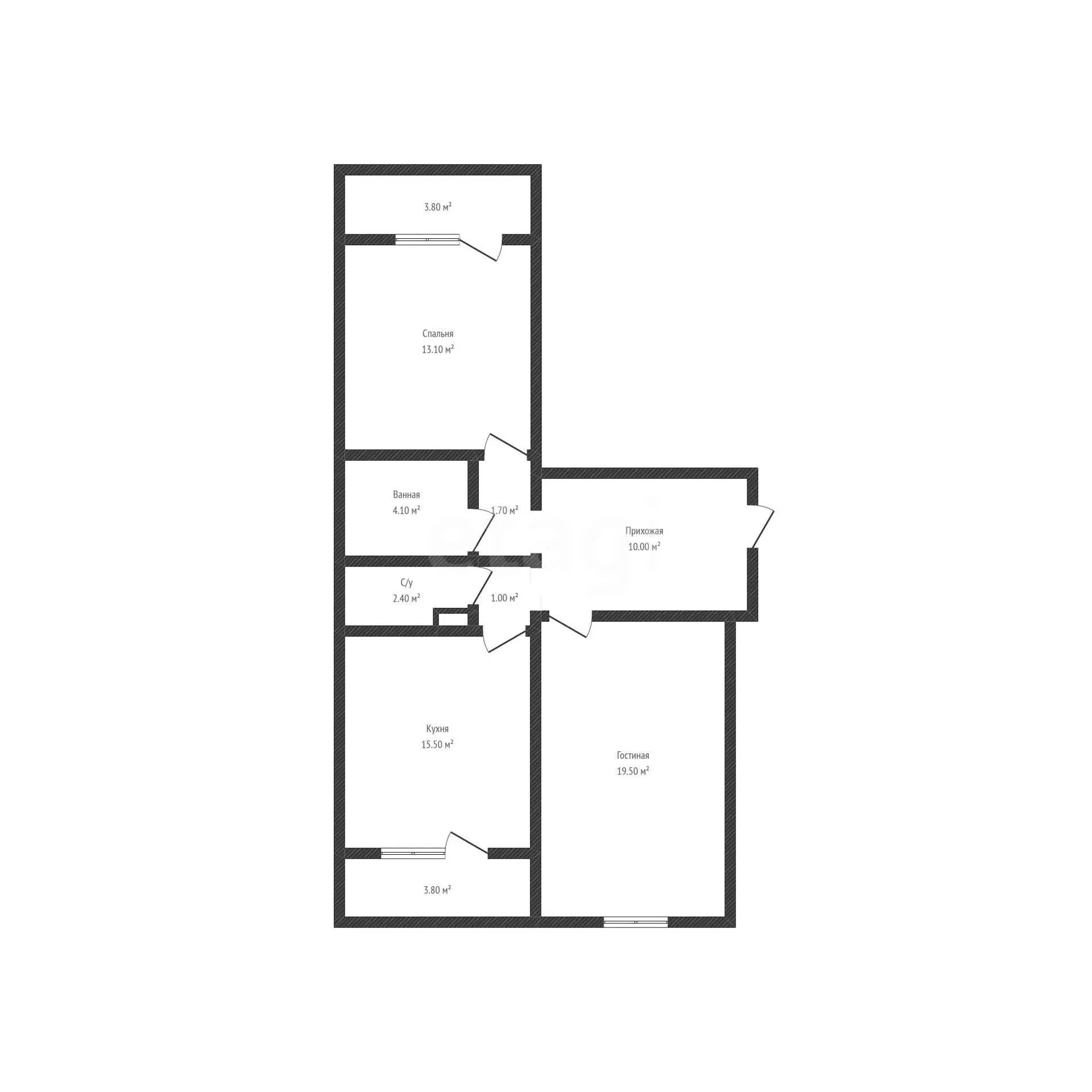 2-к квартира, 67.4м² (проезд Репина, 22) - миниатюра 25