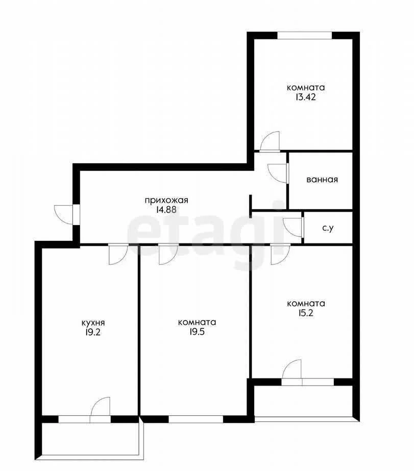 3-к квартира, 91.1м² (9-я Тихая улица, 17) - миниатюра 17