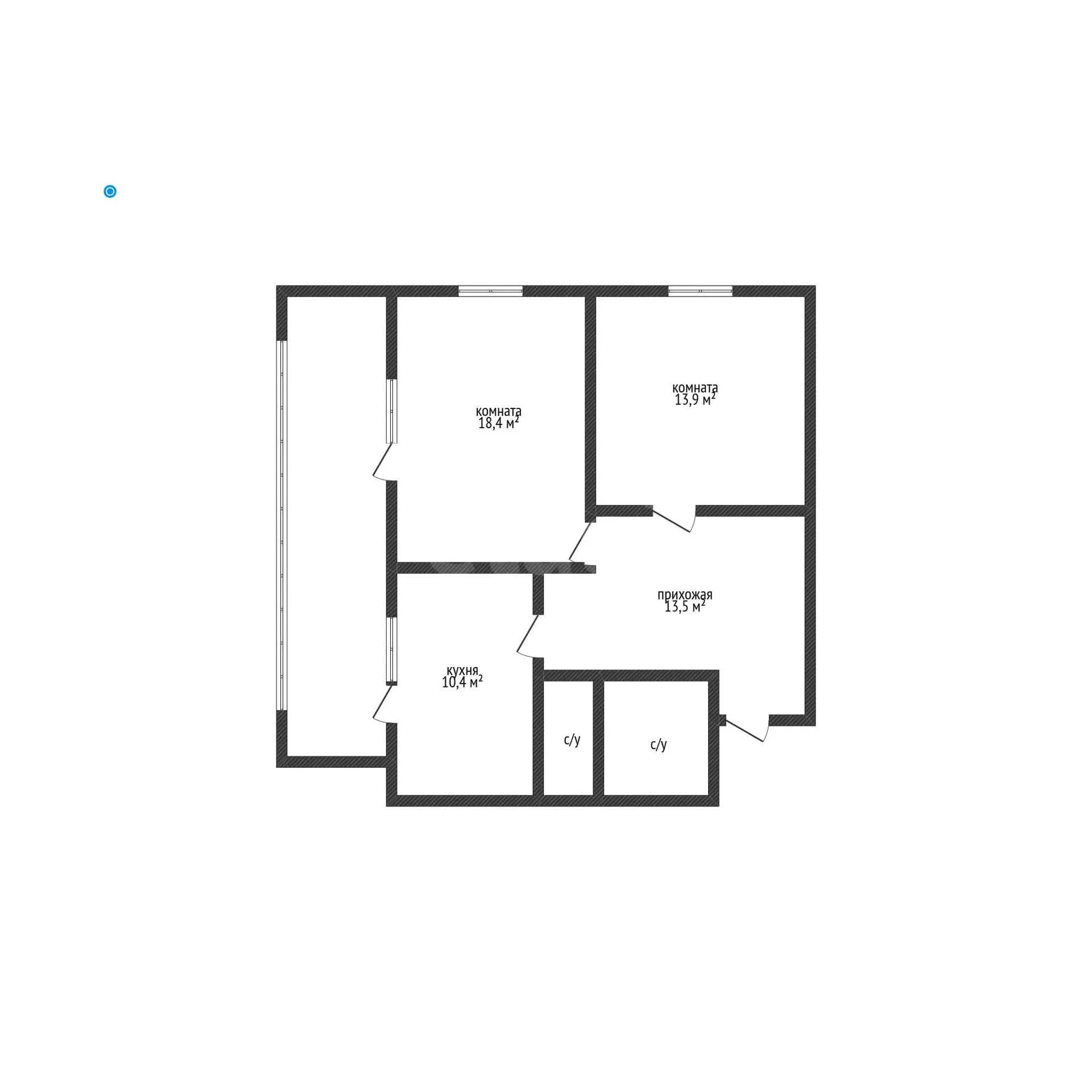 2-к квартира, 61.3м² (улица им. Героя Яцкова И.В., 10) - миниатюра 6