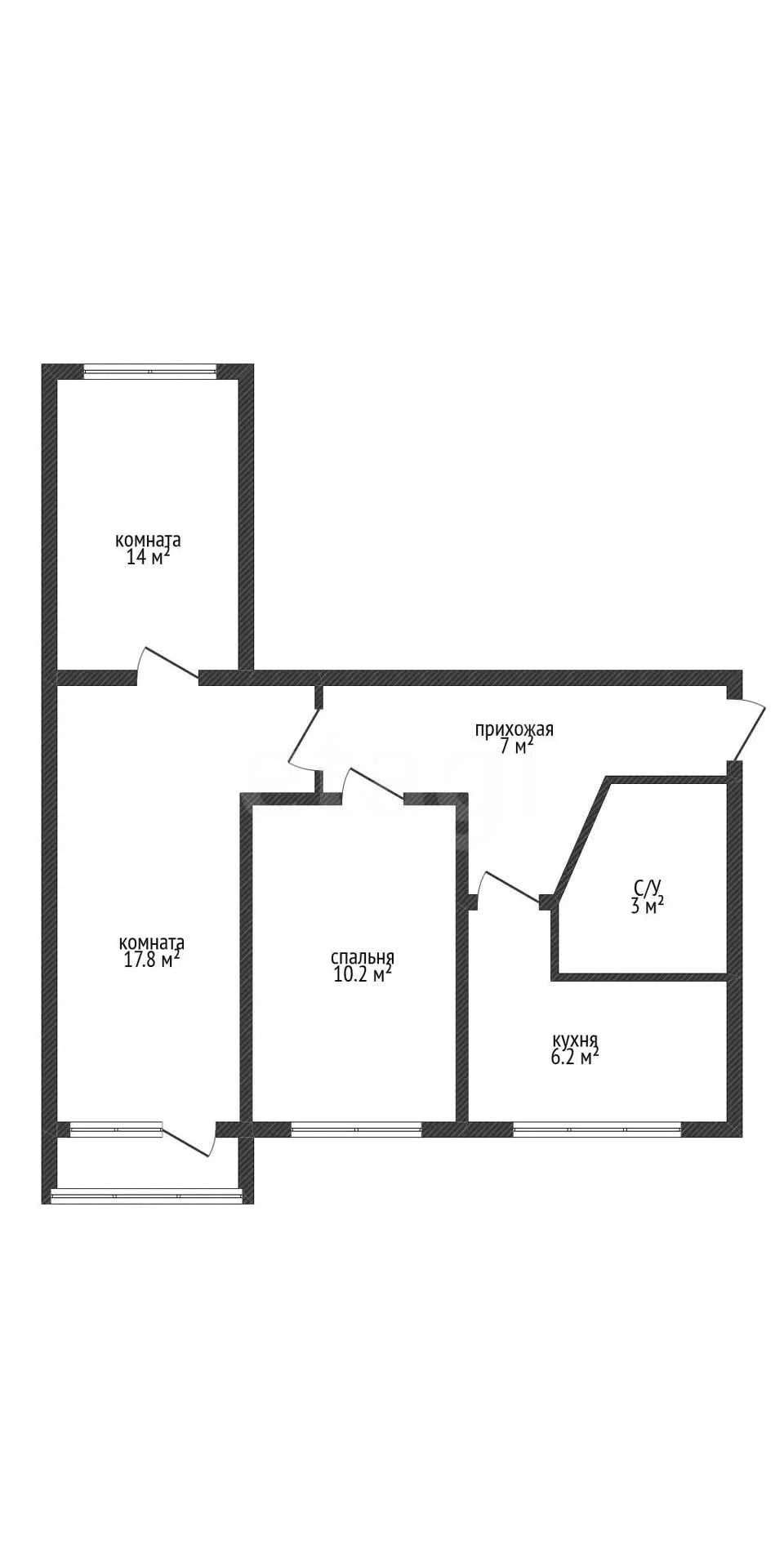 3-к квартира, 58.5м² (улица Трудовой Славы, 16) - миниатюра 19