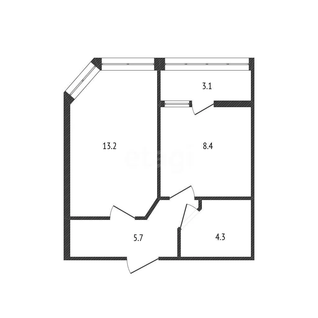 1-к квартира, 39.9м² (улица Бородина, 20) - миниатюра 34
