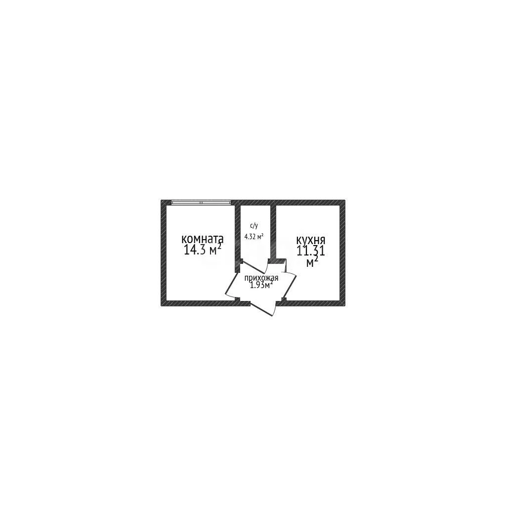 1-к квартира, 33м² (улица Академика Губкина, 84) - миниатюра 33