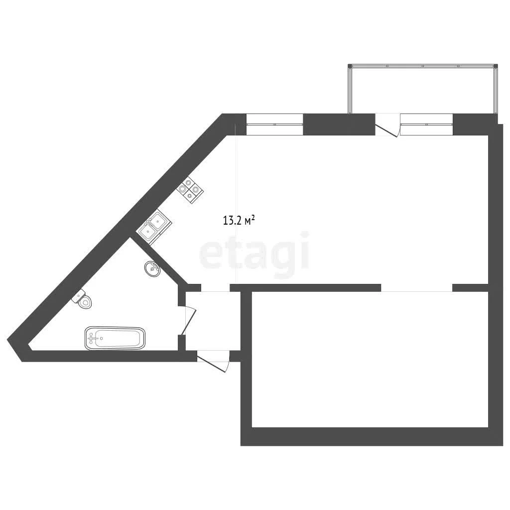 1-к квартира, 42.8м² (Ангарская улица, 2/5) - миниатюра 9