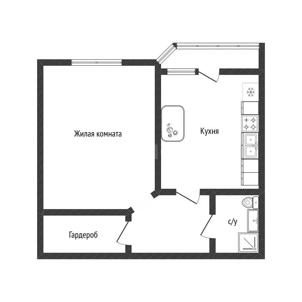 1-к квартира, 38.1м² (улица имени Героя Георгия Бочарникова, 8/2) - миниатюра 18