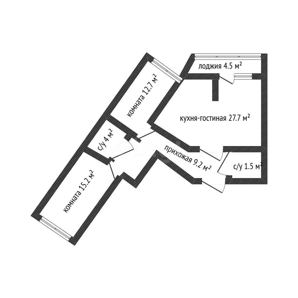 2-к квартира, 75.8м² (Домбайская улица, 55к2) - миниатюра 16