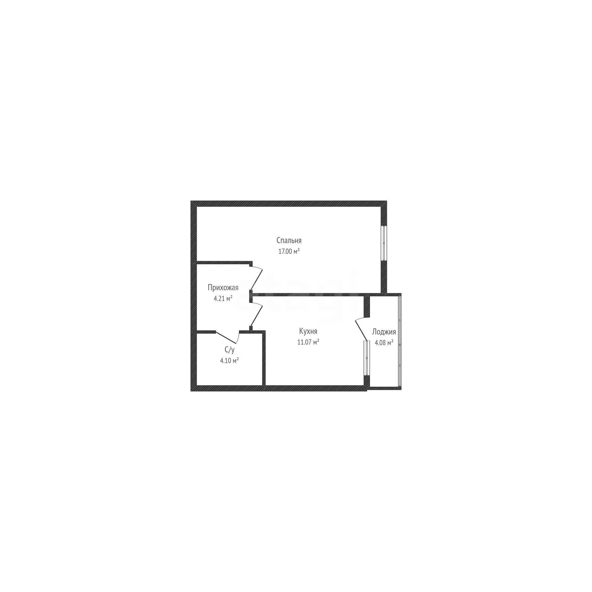1-к квартира, 36.3м² (Командорская улица, 15) - миниатюра 3