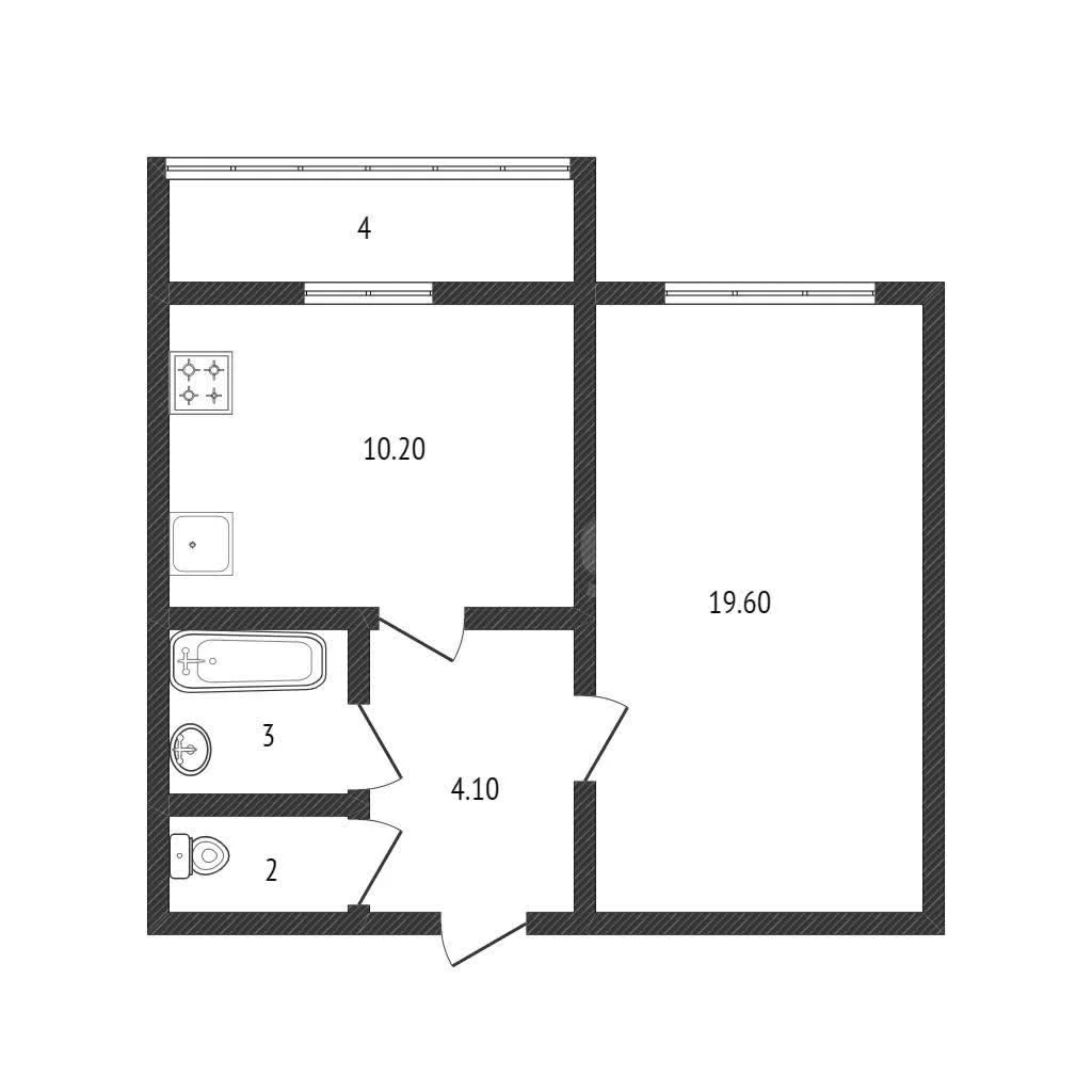 1-к квартира, 38.1м² (Ставропольская улица, 168) - миниатюра 13