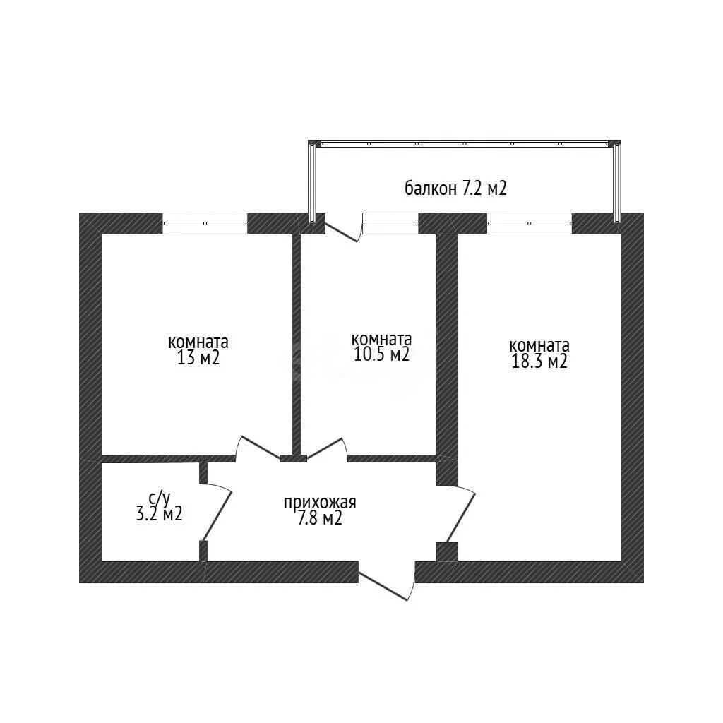 2-к квартира, 53.3м² (Кадетская улица, 9) - миниатюра 16