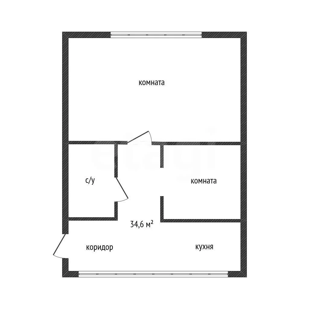 2-к квартира, 34.6м² (Клиническая улица, 22) - миниатюра 9