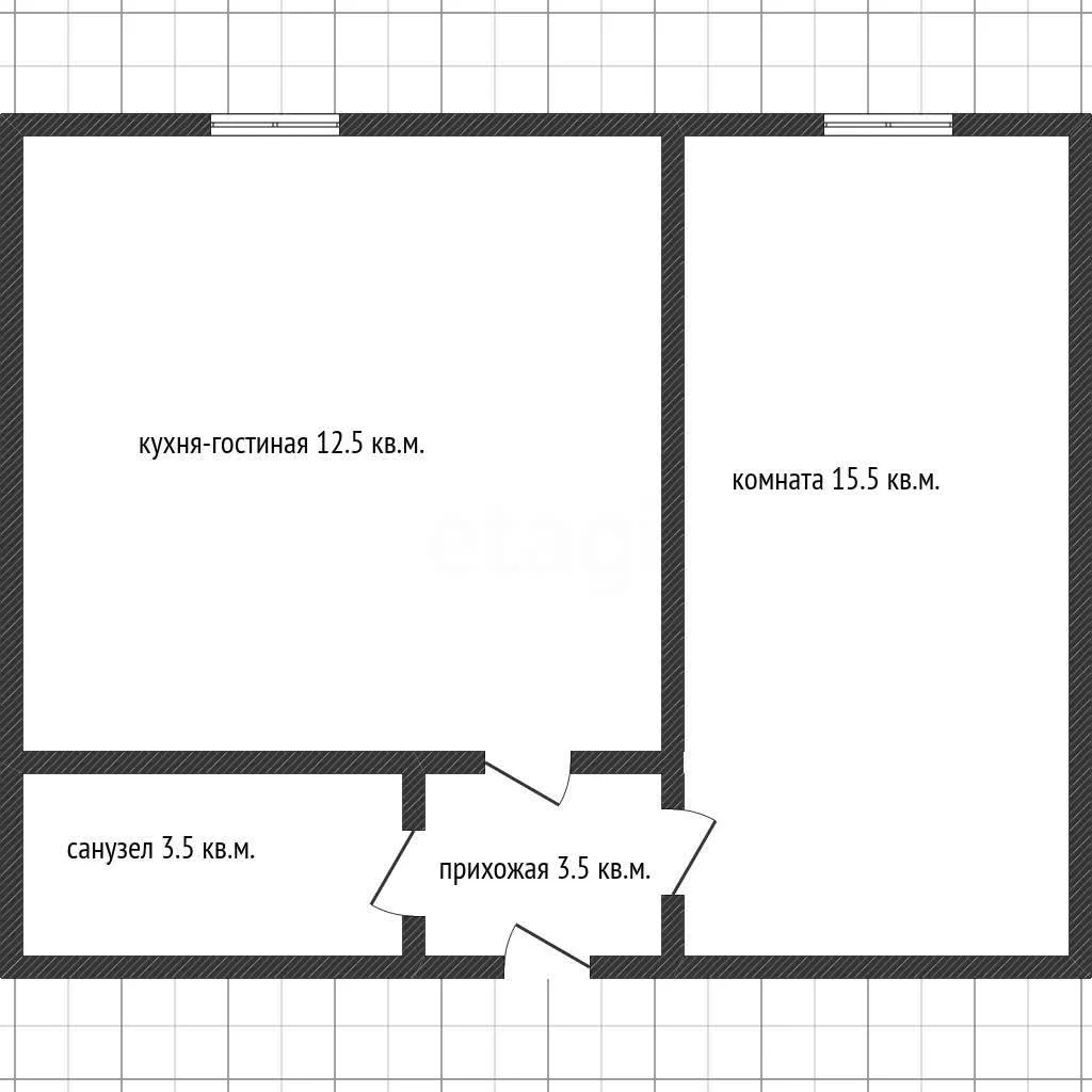 1-к квартира, 35.4м² (Алма-Атинская улица, 2г) - миниатюра 7