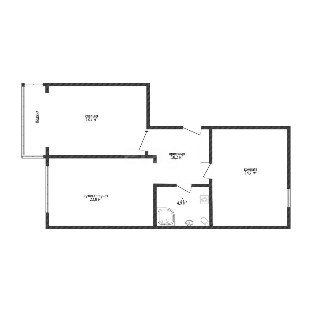 2-к квартира, 67.7м² (улица Ратной Славы, 29) - миниатюра 28