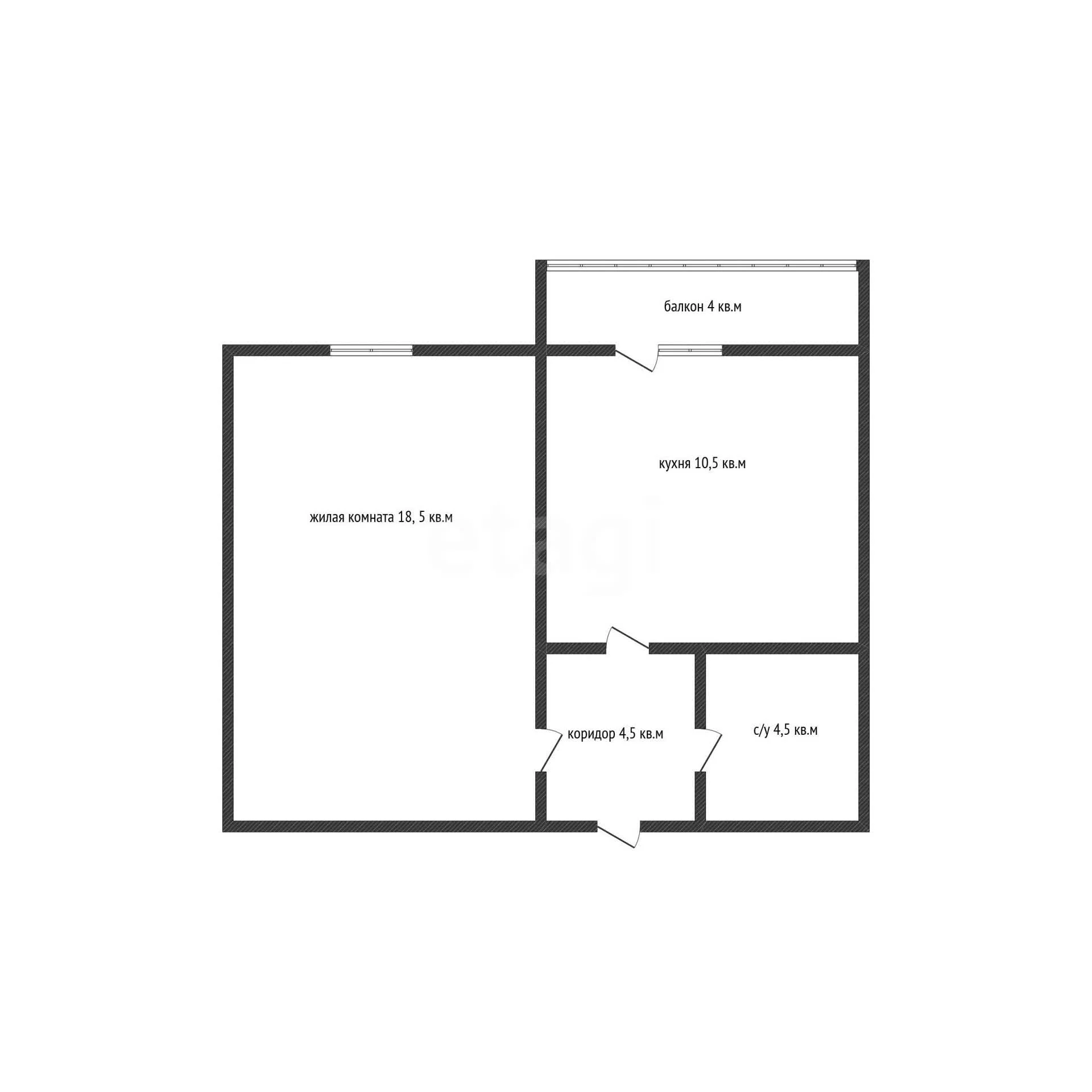 1-к квартира, 37.9м² (проспект имени писателя Знаменского, 17) - миниатюра 15