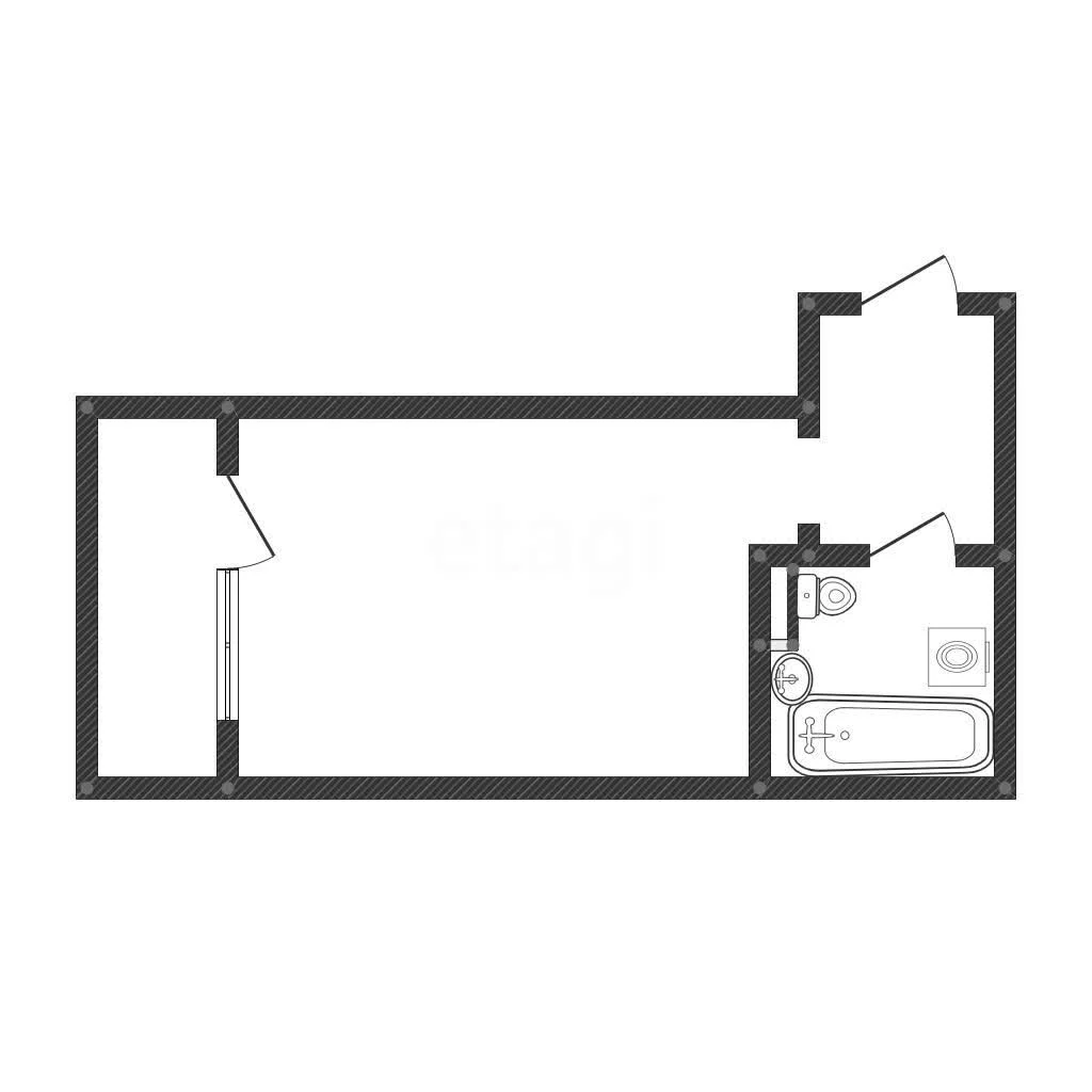 Студия, 24.8м² (улица Гидростроителей, 63) - миниатюра 14