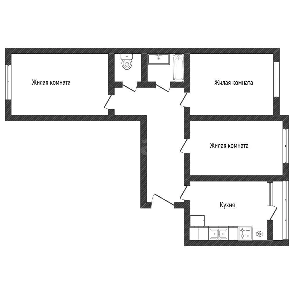 3-к квартира, 68.5м² (улица Героев-Разведчиков, 12) - миниатюра 38
