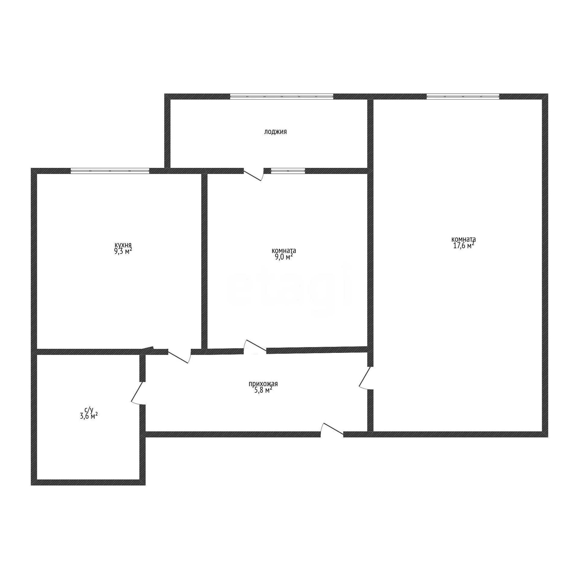 2-к квартира, 45.6м² (Карпатская улица, 7) - изображение 1