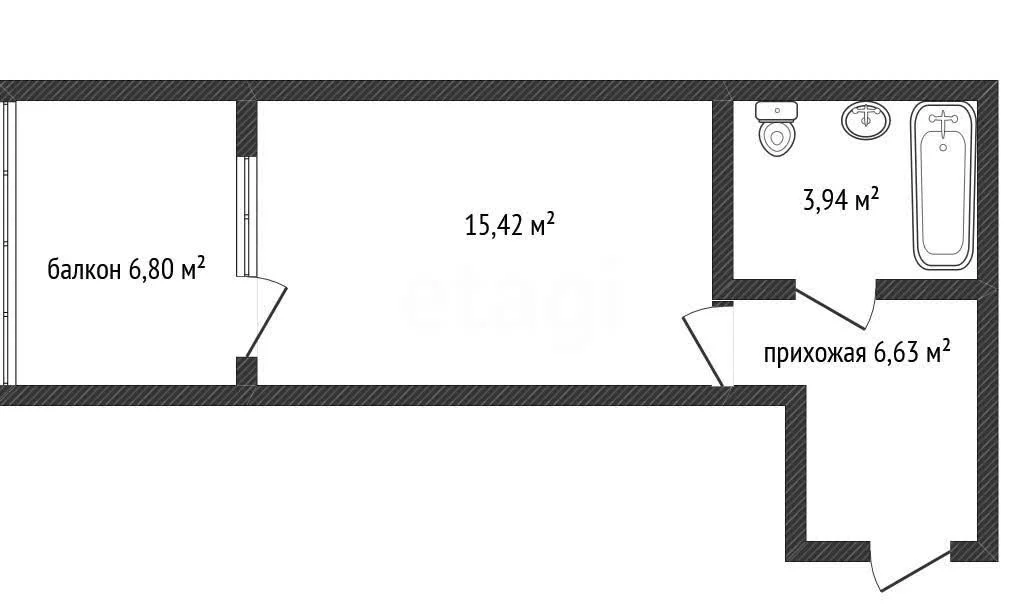 Студия, 26.1м² (, 16) - миниатюра 8