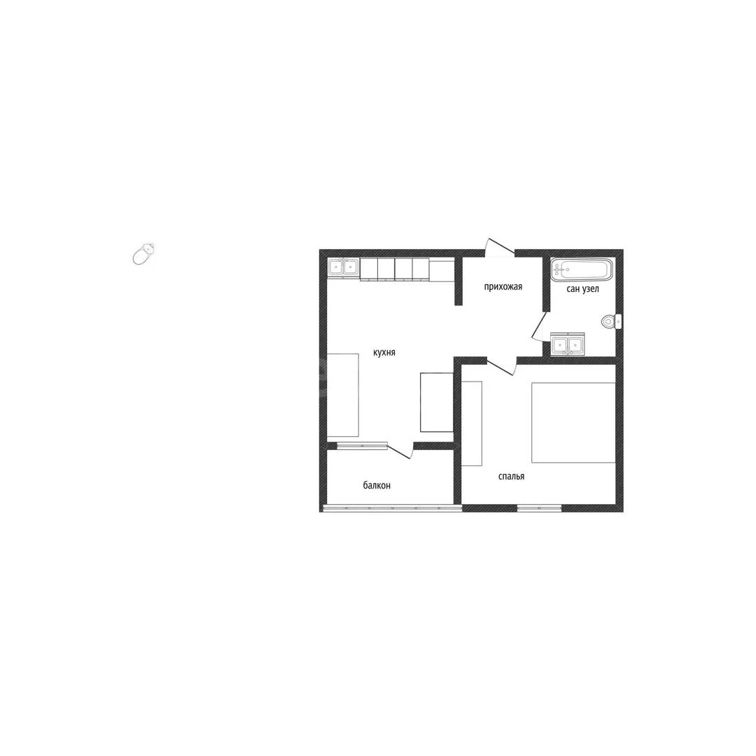 1-к квартира, 26.8м² (улица Красных Партизан, 1/4к16) - миниатюра 20