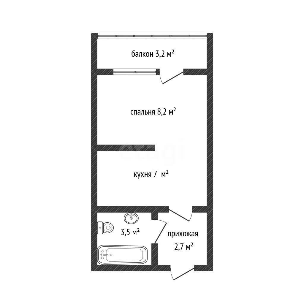 Студия, 20.9м² (улица Героя Пешкова, 4к3) - миниатюра 27