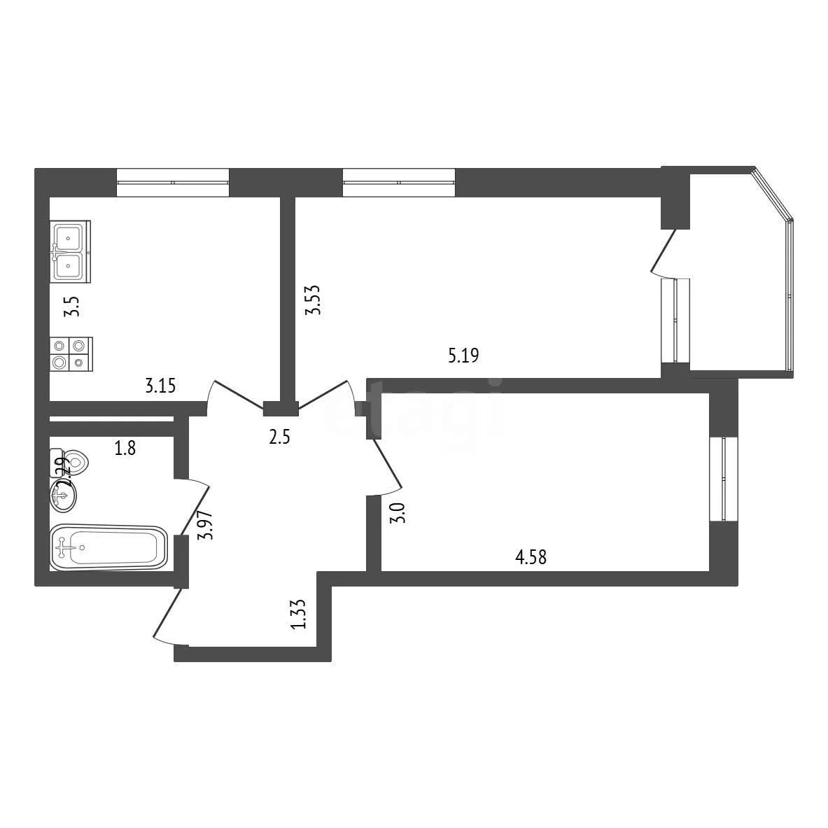 2-к квартира, 53.6м² (улица им. Героя Яцкова И.В., 9к1) - миниатюра 33