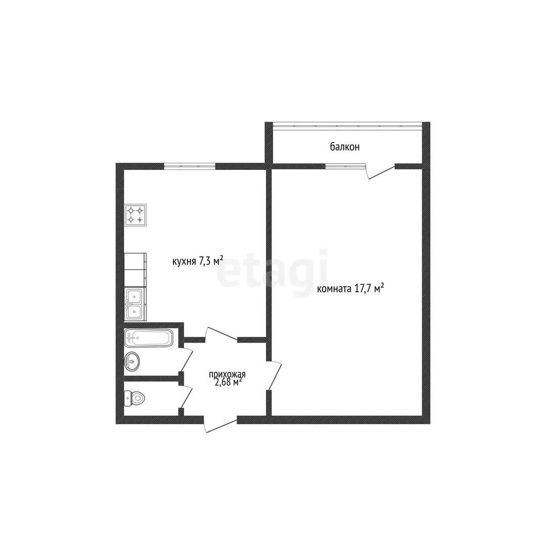 1-к квартира, 31.9м² (Уральская улица, 180) - миниатюра 17