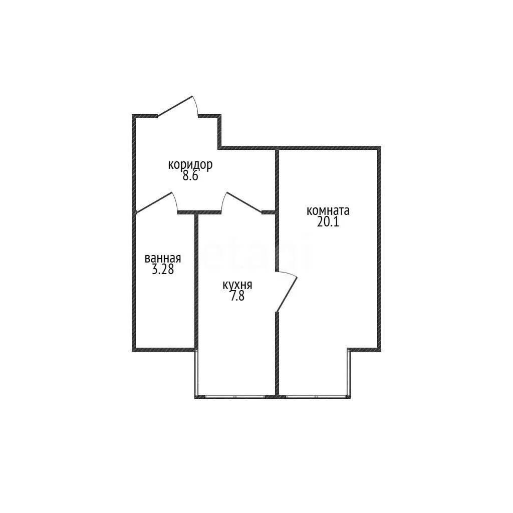 1-к квартира, 44.3м² (Вологодская улица, 1) - миниатюра 9