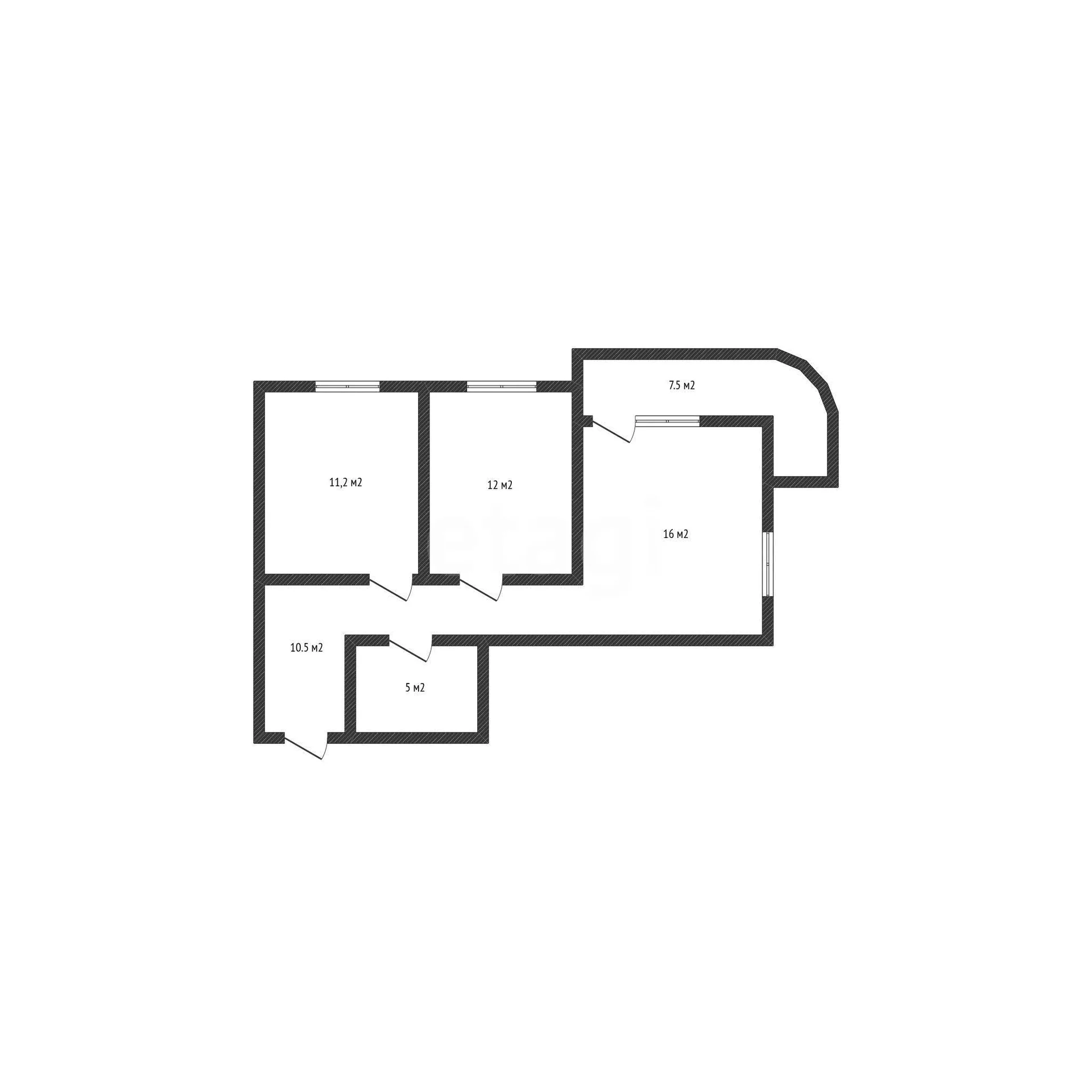 2-к квартира, 60м² (улица им. Героя Яцкова И.В., 19к2) - изображение 1