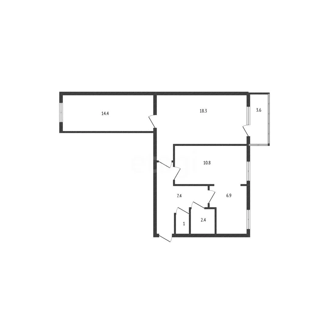 3-к квартира, 61.3м² (улица Гагарина, 46) - миниатюра 15