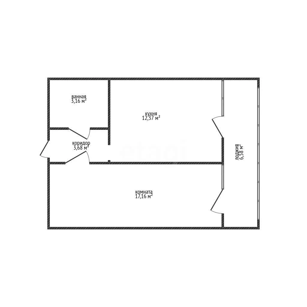 1-к квартира, 36.4м² (улица Красных Партизан, 1/3к1) - миниатюра 10
