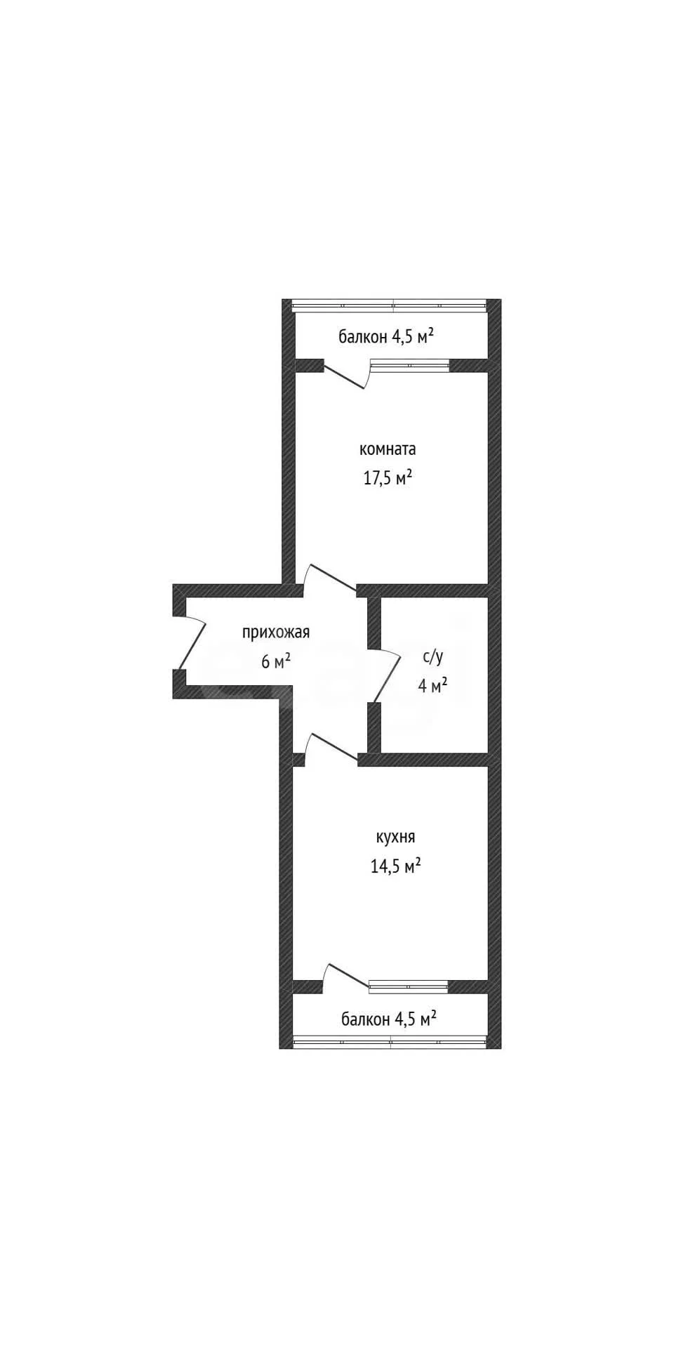 1-к квартира, 42.1м² (улица Петра Метальникова, 13) - миниатюра 16