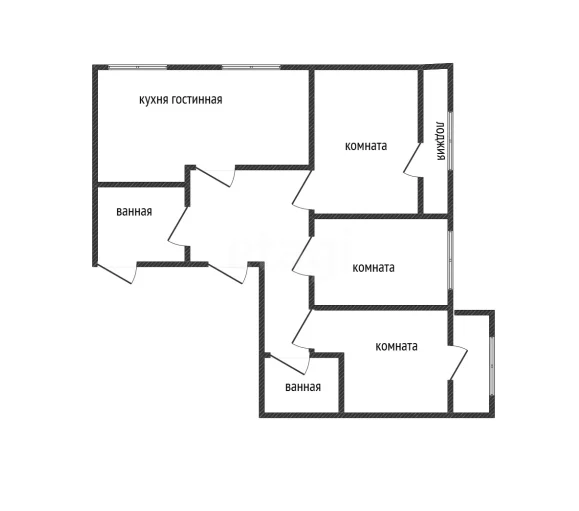 3-к квартира, 93.9м² (Круговая улица, 4/1к3) - изображение 1