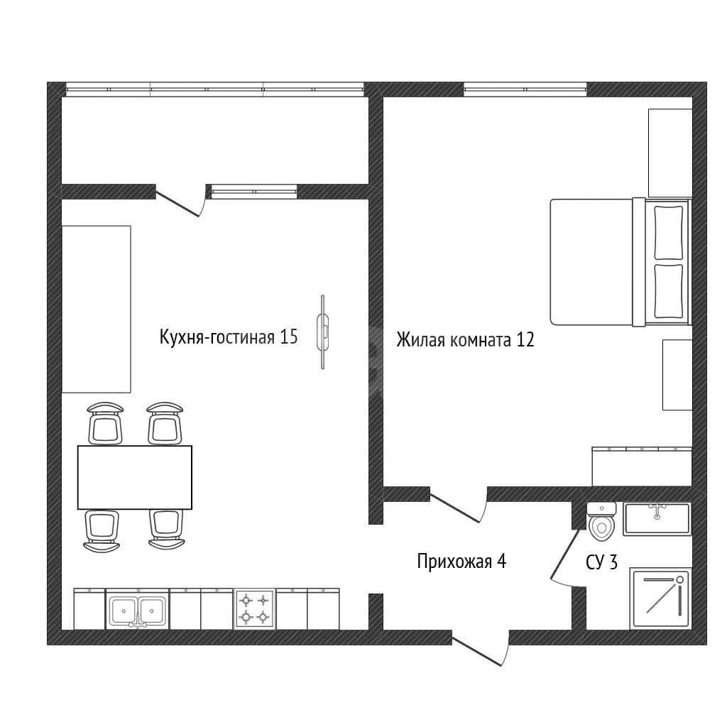 1-к квартира, 33м² (улица Тургеневское шоссе, 33/3к13) - миниатюра 20