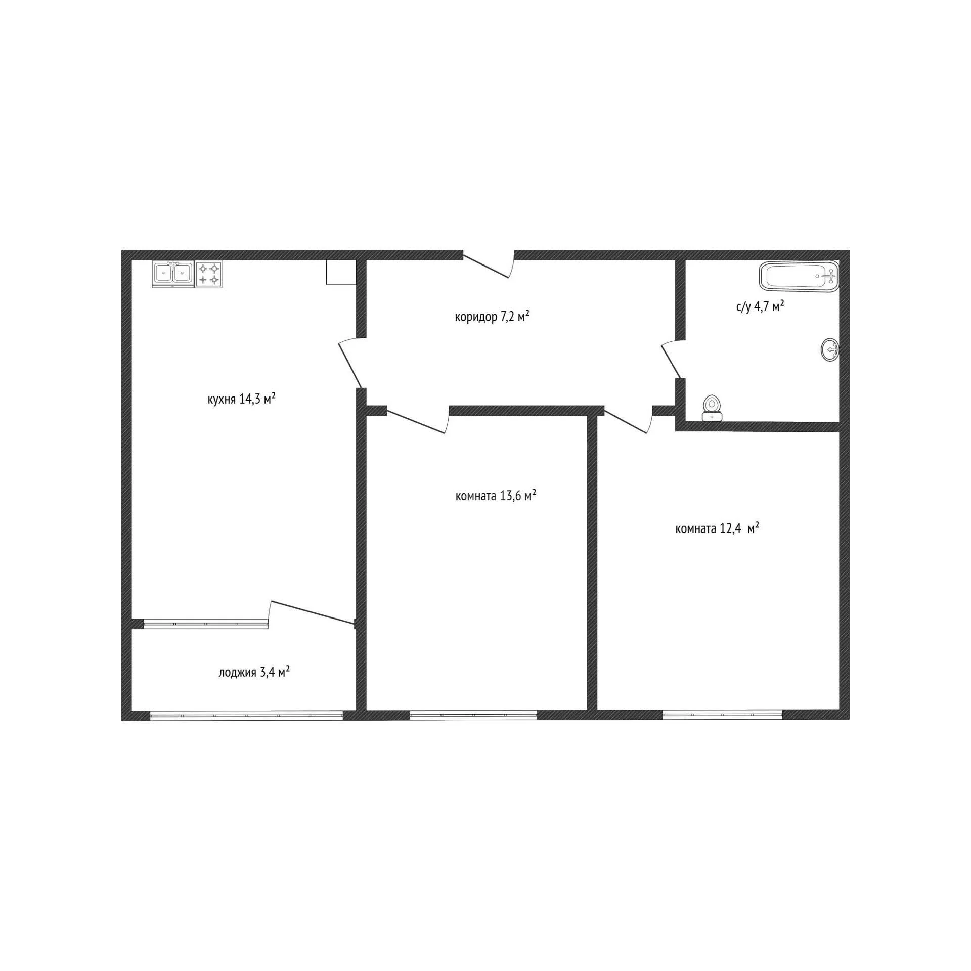 2-к квартира, 52.2м² (улица Западный Обход, 42/4к2) - миниатюра 11
