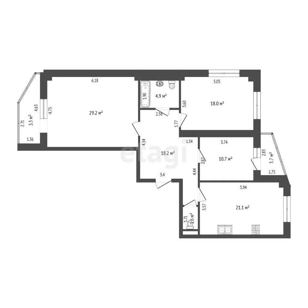 3-к квартира, 103.7м² (Карасунская набережная, 99) - миниатюра 43
