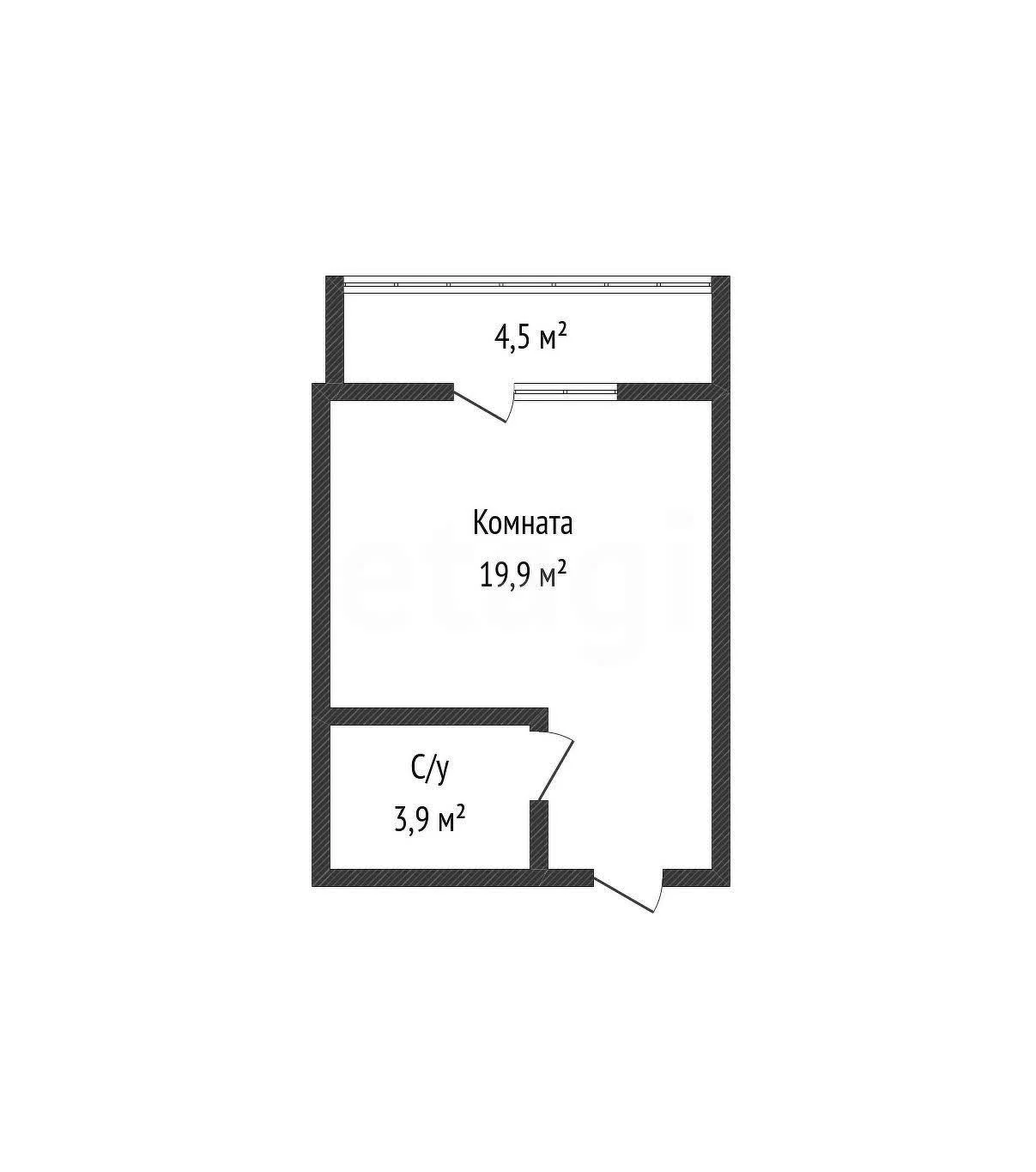 Студия, 23.6м² (Бжегокайская улица, 19к2) - миниатюра 16