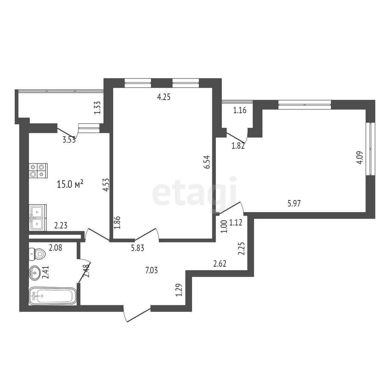2-к квартира, 84.9м² (улица имени 40-летия Победы, 60) - миниатюра 24