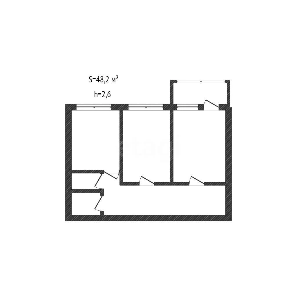 2-к квартира, 48.2м² (улица имени 40-летия Победы, 63) - миниатюра 9