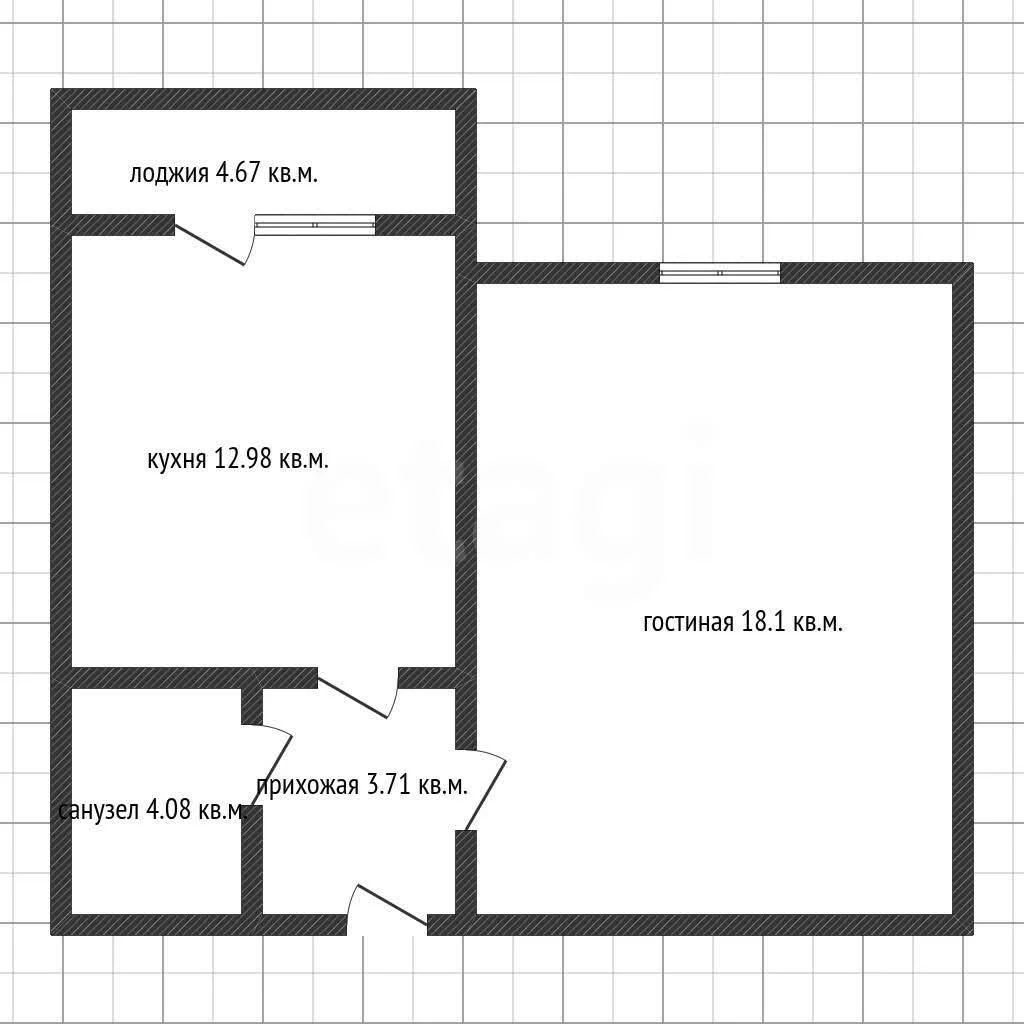 1-к квартира, 41.1м² (улица имени Героя Николая Шевелёва, 3/1) - миниатюра 33