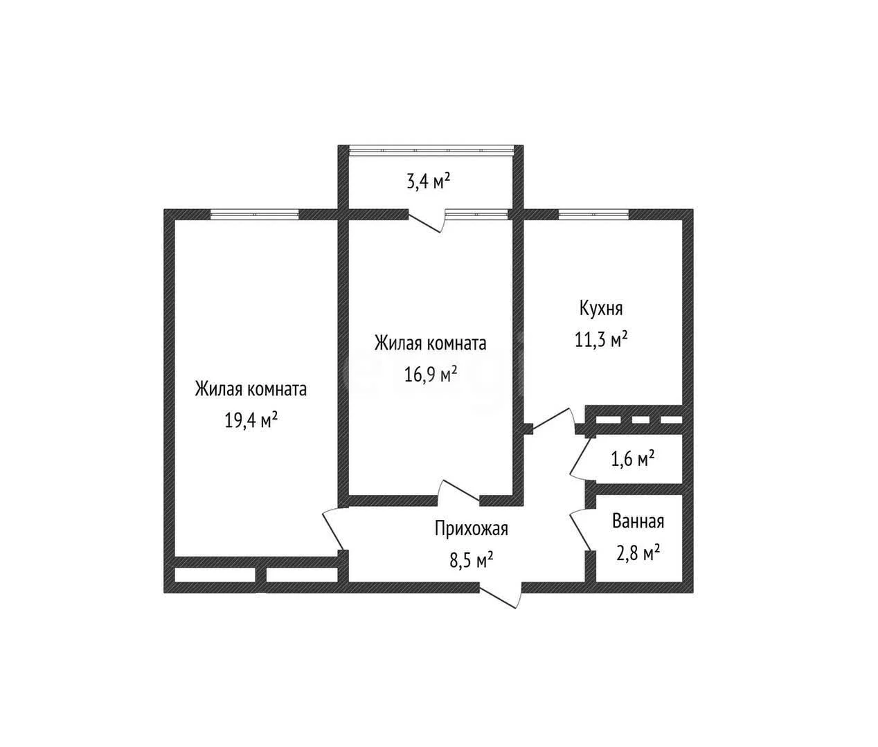 2-к квартира, 60.2м² (улица имени Валерия Гассия, 4/7к3) - миниатюра 22