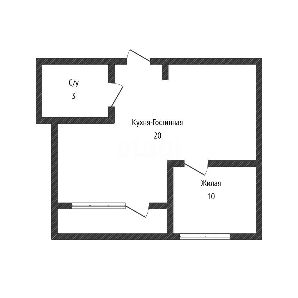 1-к квартира, 45м² (улица Автолюбителей, 1/7к5) - миниатюра 11