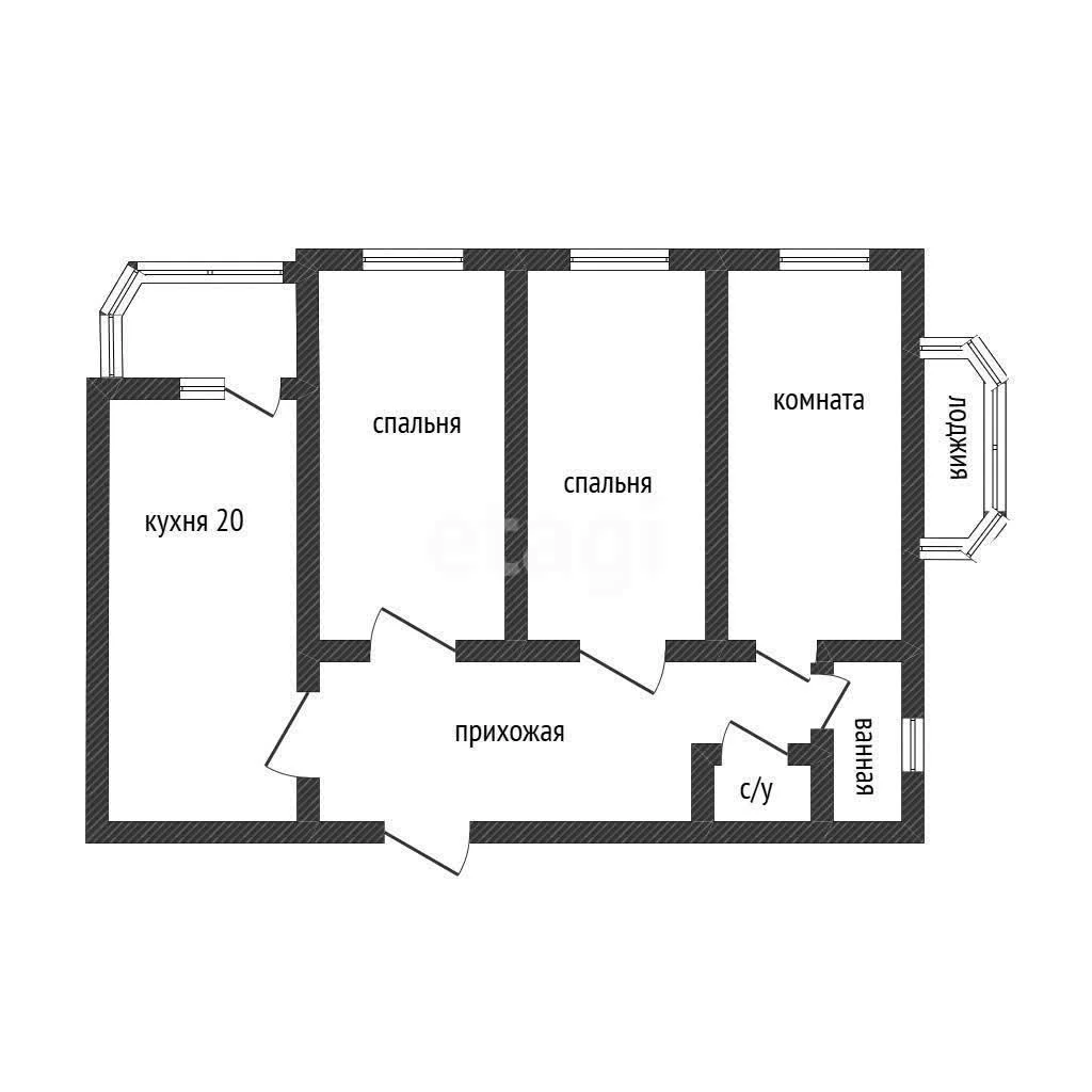 3-к квартира, 84.4м² (Артезианская улица, 8) - миниатюра 13